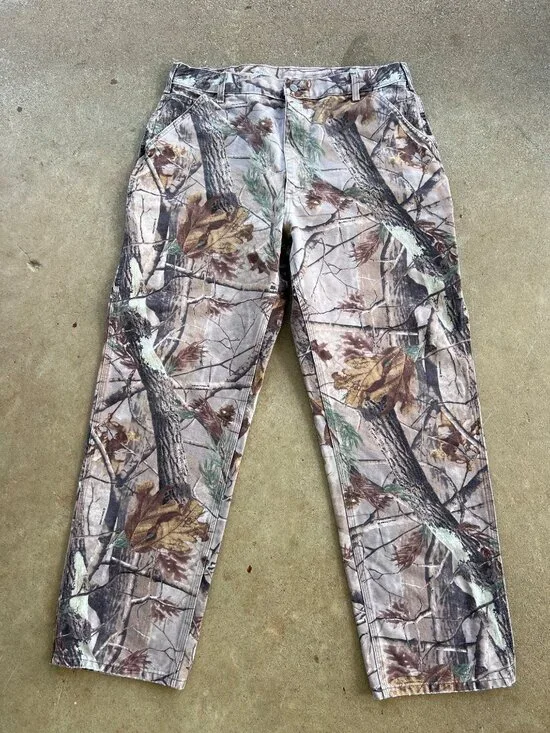 Vintage Carhartt Mens 38x34 Camo Dungaree Fit Pants Hunting Realtree D4 - Picture 2 of 7
